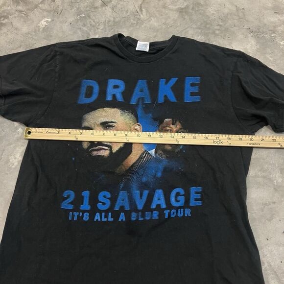 Drake Shirt Mens Large Black 21 Savage Its All A Blur Tour Graphic Concert Logo - Picture 3 of 6